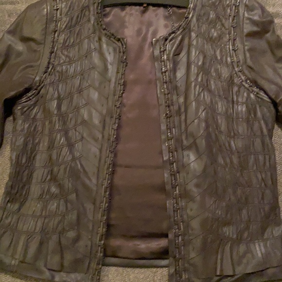 AUTHENTIC ELIE TAHARI 100% GENUINE LEATHER JACKET - Picture 9 of 12